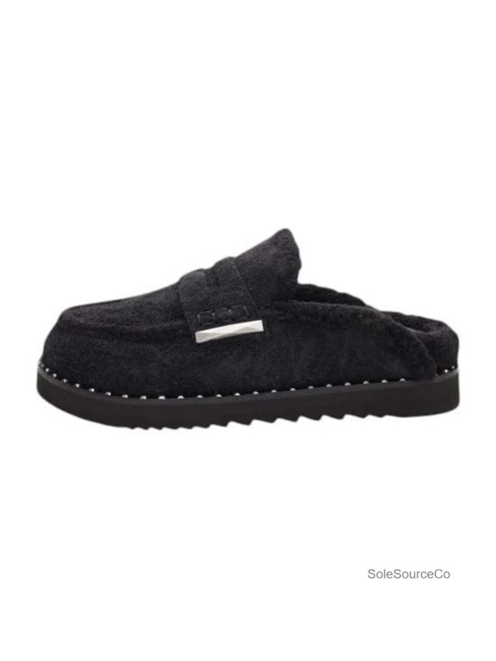 Women's Faux Sheepskin Clogs Soft Calf Leather Slip-On Comfort
